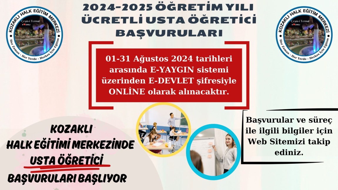 2024-2025 ÖĞRETİM YILI ÜCRETLİ USTA ÖĞRETİCİ BAŞVURULARI